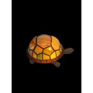 Stained glass lighted turtle table lamp/night light